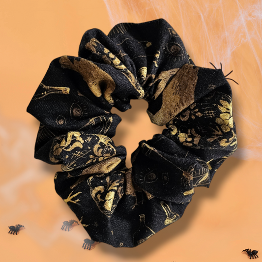 Black and Gold Witchy Scrunchie