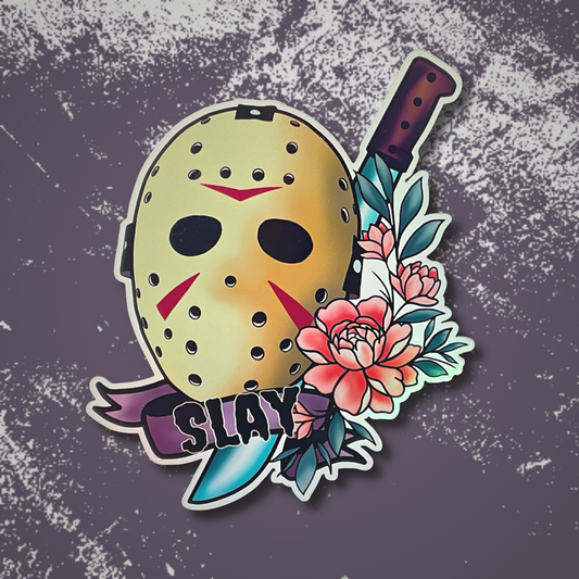 Holographic Jason Slay Sticker