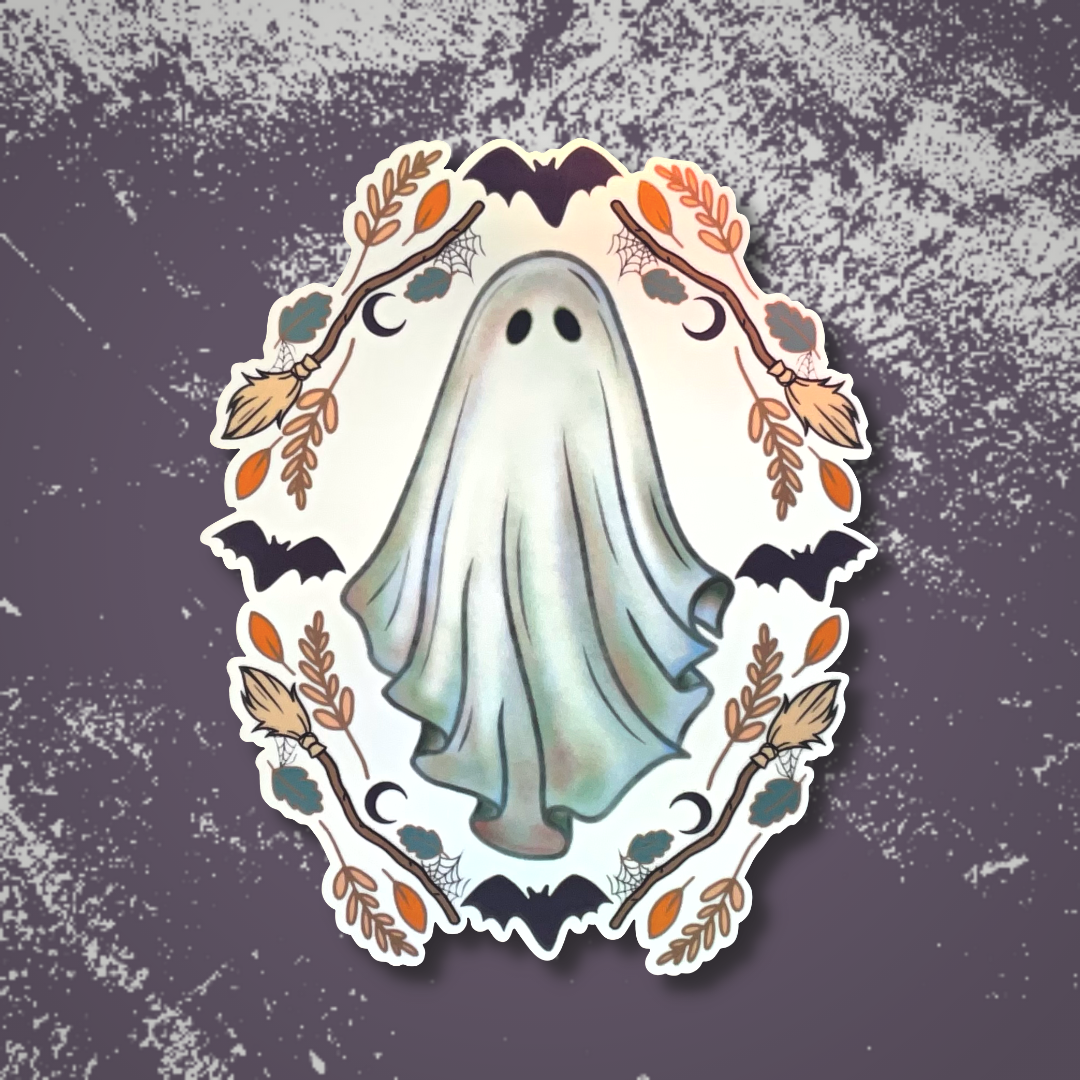 Holographic  Watercolor Ghost Sticker