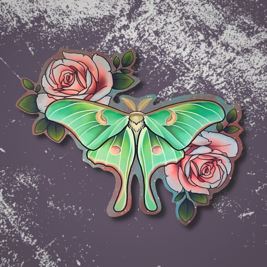 Holographic Luna Moth Sticker